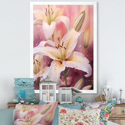Serenade of Pink Lilies Dreams, reproduction d'art sur toile