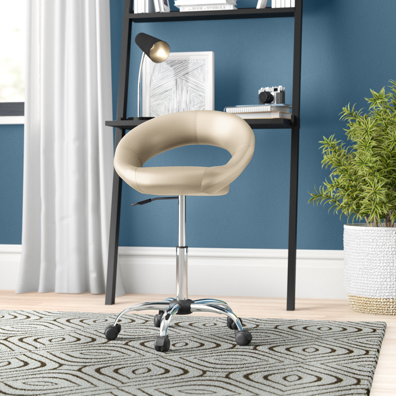Kurt Backed Adjustable Height Lab Stool, Cream