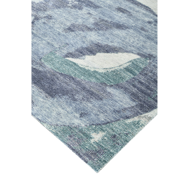 AURAG1013GYBL Wool Abstract Area Rug, Rectangle 9' x 12'
