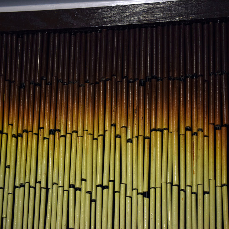 Blue and Green Bamboo Beaded Doorway Curtain Panel