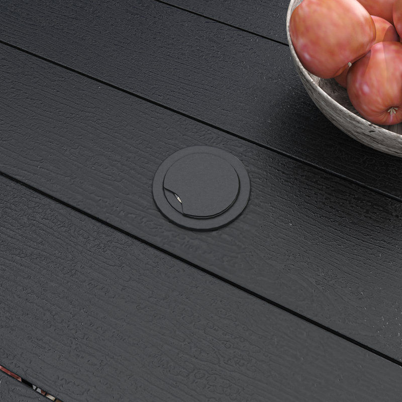 Square Outdoor Dining Table, Black