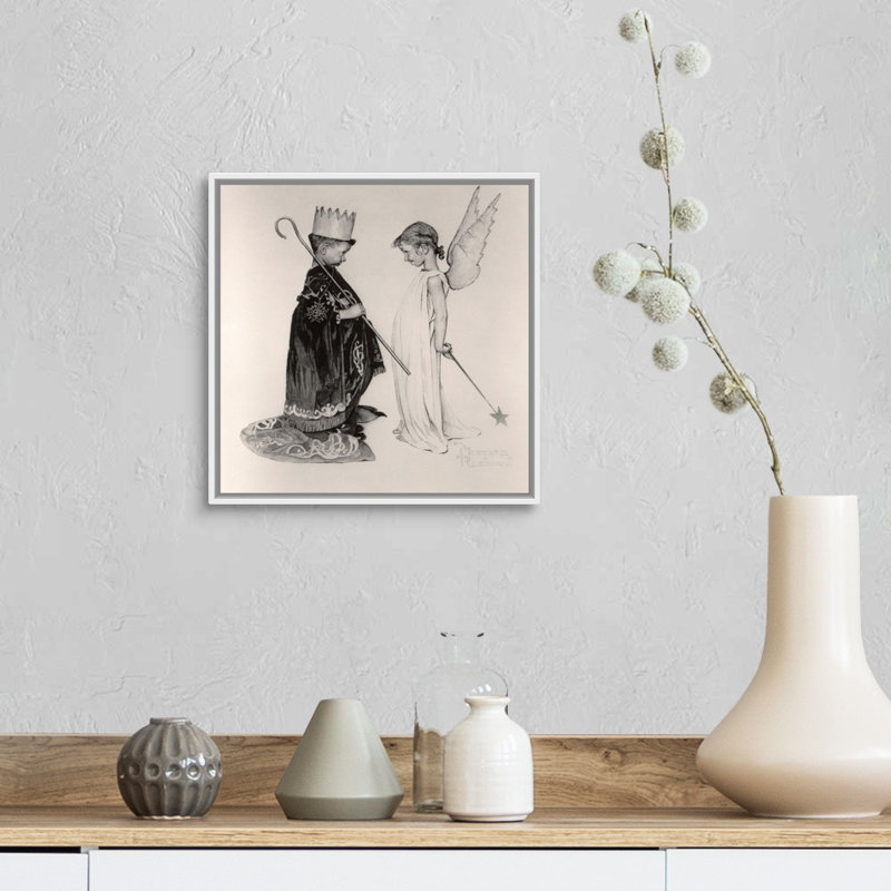 Art mural sur toile, Cadre flottant blanc, H 14 po x l 14 po x P 1,75 po