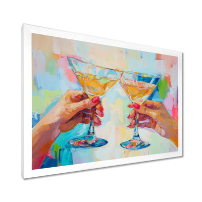 Martini Cocktail Drink Friends I - liquor, art mural