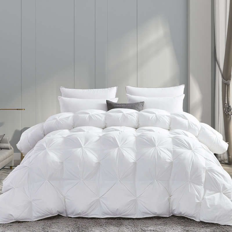 Goose Down Comforter All-Season High 750in³/oz Fill Power Hotel Quality Comforter, Full