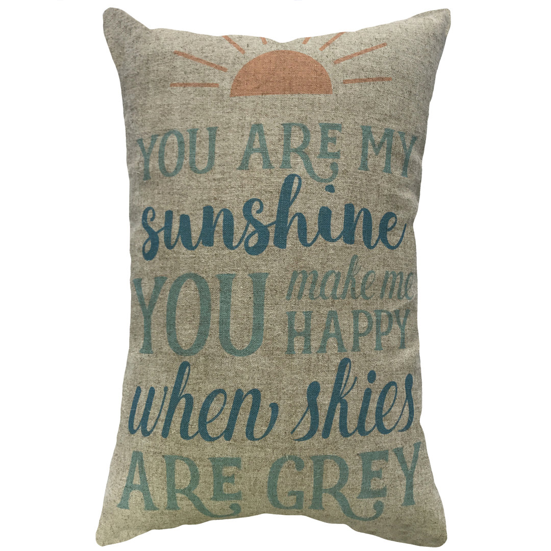  You Are My Sunshine Linen Lumbar Pillow TheWatsonShop