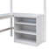 Lit mezzanine multifonctionnel en bois avec tablettes et bureau, idéal pour dormir, étudier et économiser de l'espace dans les chambres modernes-74779702