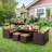 Justussr Rectangular 8 - Person 91.9" Long Dining Set with Cushions