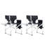 Black/Grey 2-Piece Padded Folding Chair With Side Table & Storage Pockets