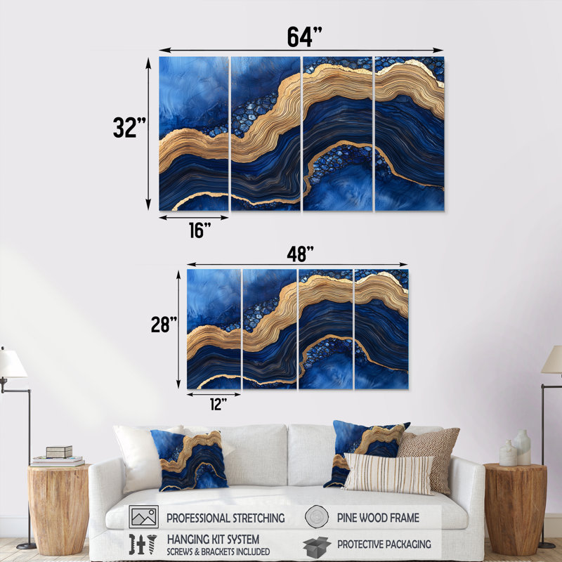 Hendrix - - Décoration murale cristaux - - Art mural traditionnel Tradi, H 28 po x l 48 po, 4