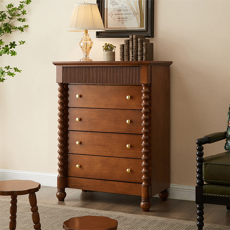 Dark Cherry Solid Wood Accent Cabinet