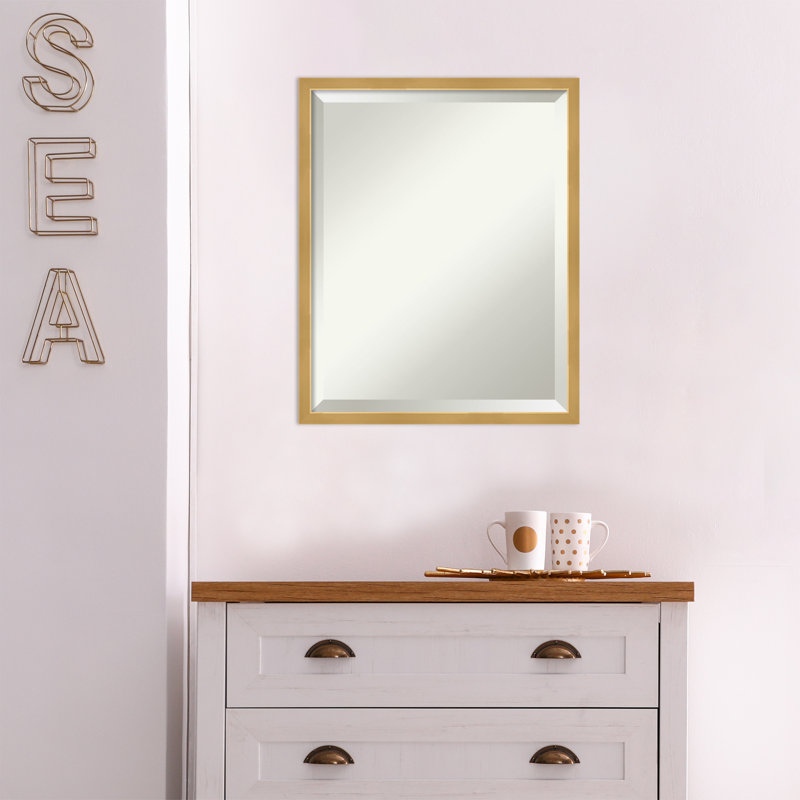 Miroir décoratif biseauté moderne et contemporain Miamitown, 17 po x 21 po, Or