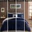 Bleu marine + édredon - double / grand, to, duvet synthétique, 2 taies décoratives et 1 coussin décoratif pour le lit-122456941-122456943