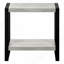 Table d'appoint, côté, bout, table de chevet, lampe, salon, chambre à coucher, stratifié gris, métal noir, industriel