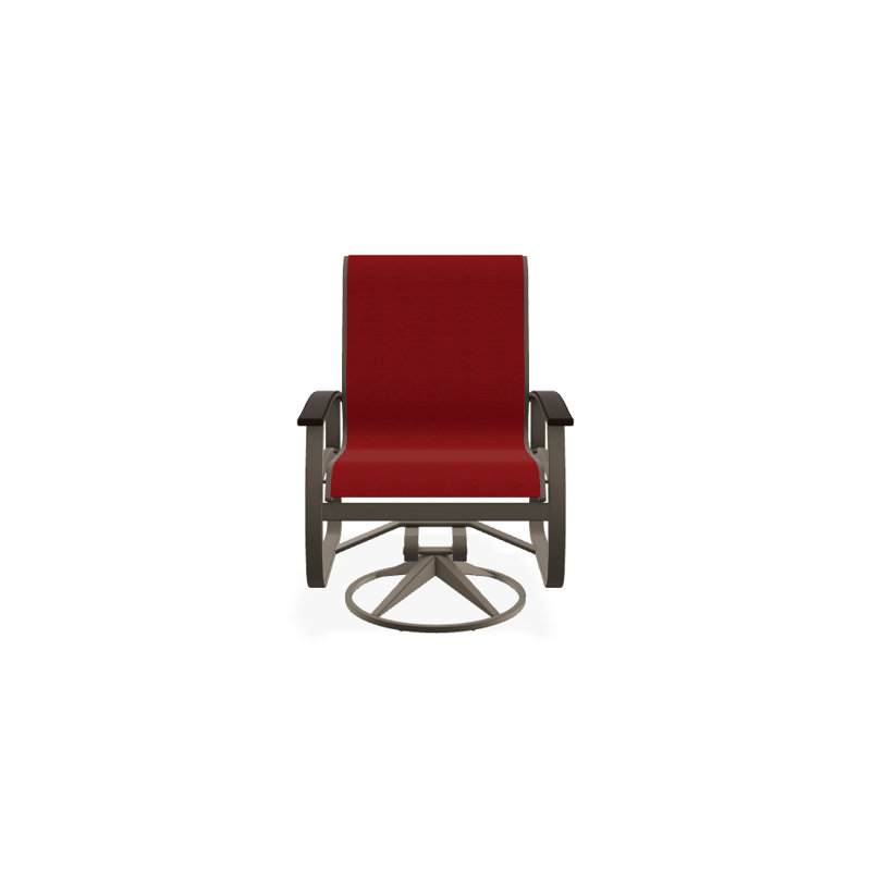Belle Isle Outdoor Dining Armchair, Red 1D Sunbrella®, Gloss White, Kona P10