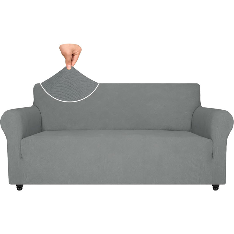 Housse de canapé, H 31 po x l 71 po x P 32 po, Mélange de polyester gris clair