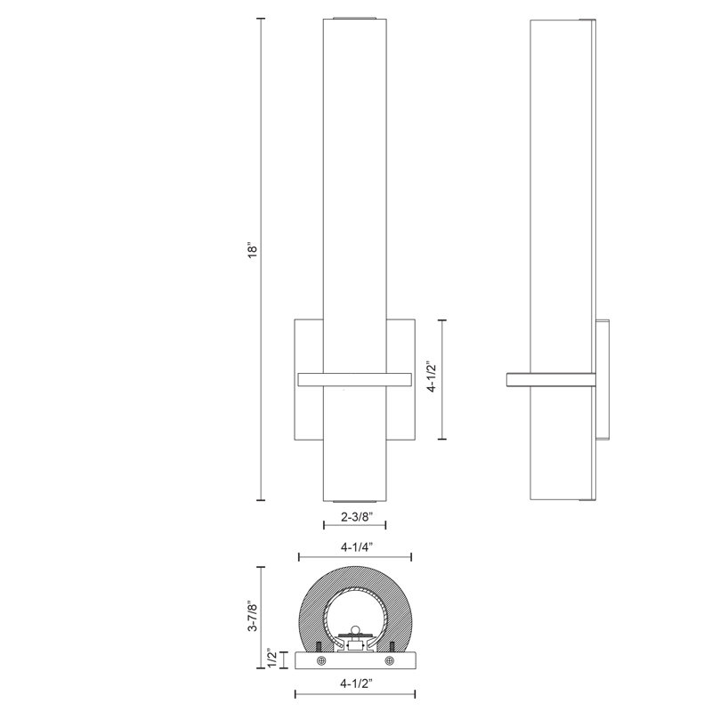 Bhutan 1 - Light LED Wallchiere, Black
