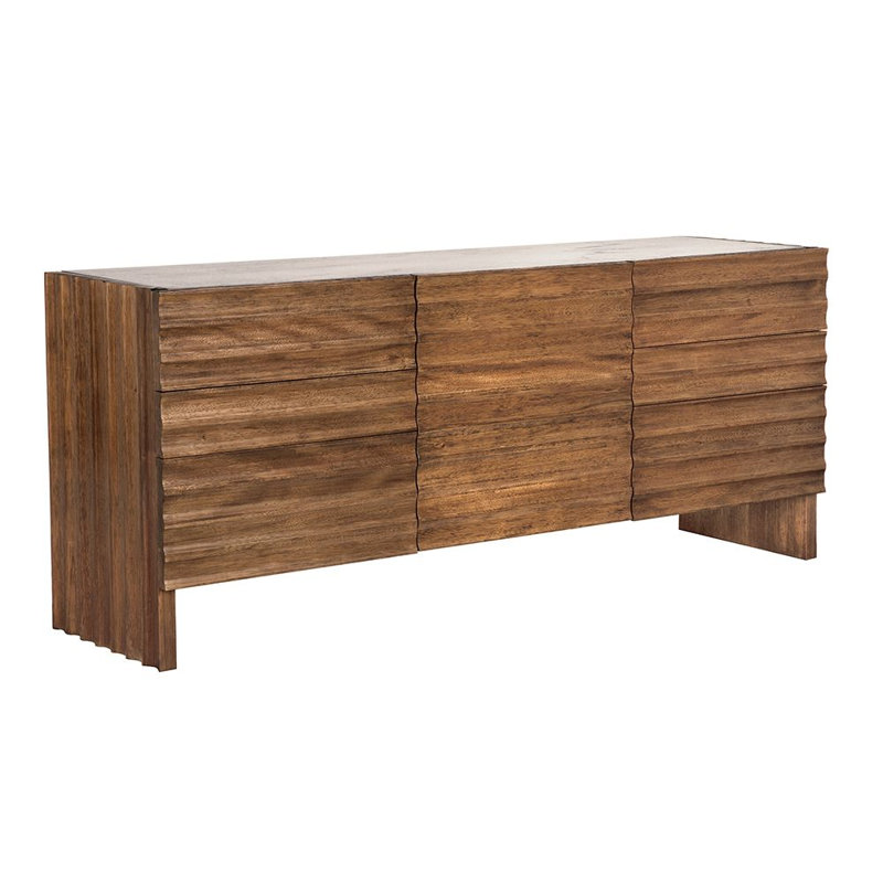 Gauss 72'' W Solid Wood Sideboard, Dark Walnut