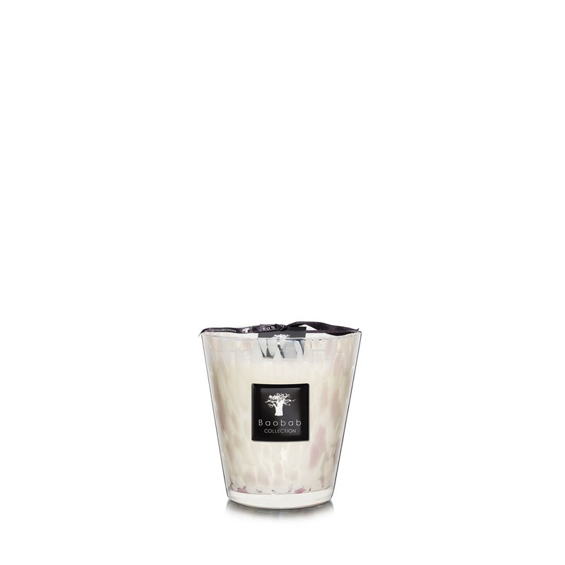 Pearls White Candle, 6.3" H x 5.85" W x 5.85" D