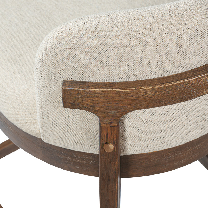 Tabouret de comptoir Harlow, 4, Siège beige / structure naturelle