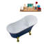 Baignoire de trempage sur pieds en acrylique 55 "avec bonde, pattes et plateau en bambou Streamline-76640526-76640555