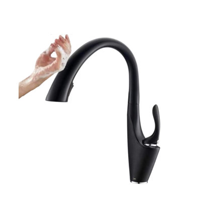 MAX Faucets | Smart Touch Pull Out Single Handle Kitchen Faucet with Accessories