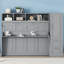Lit escamotable double pleine grandeur avec placard et tiroirs, gris-266158299