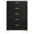 Black/Gold 5-Drawer Rectangular Chest-522072177