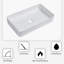 Lavabo de salle de bain vasque rectangulaire en céramique blanche 24 po x 14 po