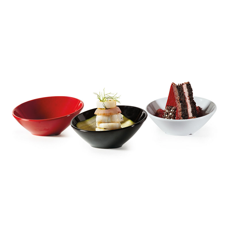 Red Angled Melamine Salad Bowl for Serving
