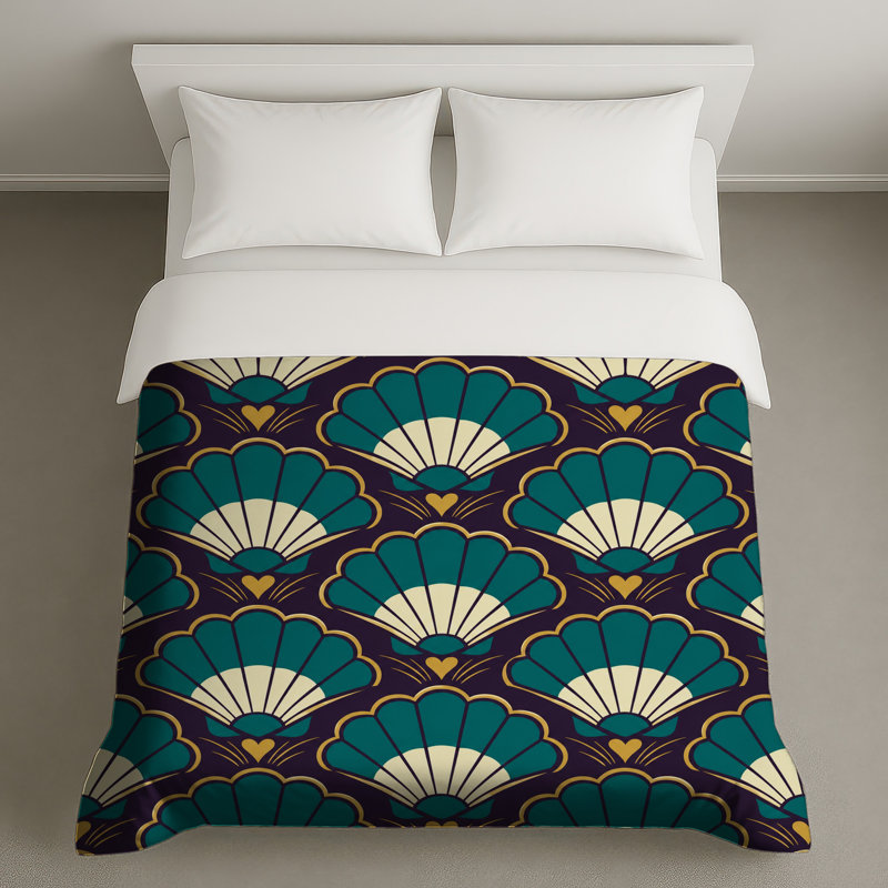 Art Deco Shell Pattern Duvet Covers, King