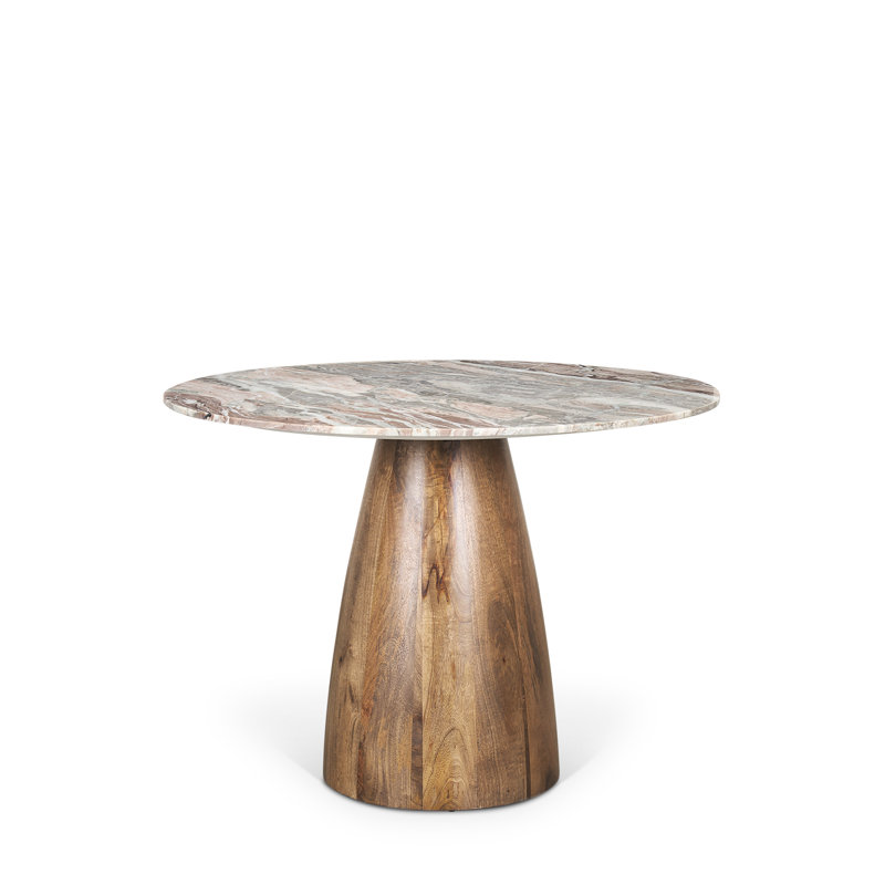 Mellonia Round Genuine Marble Dining Table, Pink, 42" W x 42" L