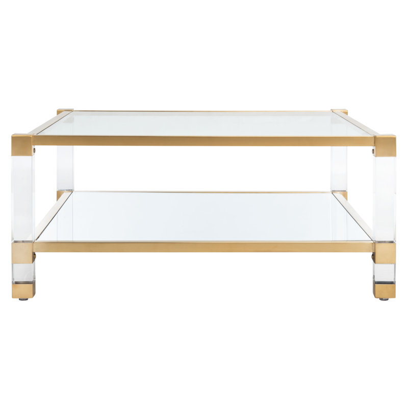 Coffee Table, Clear/Gold