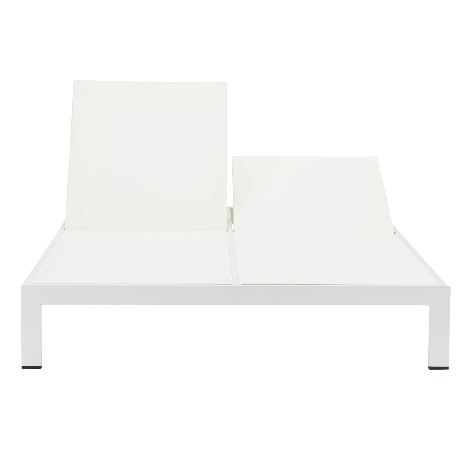 Isabella 53" Patio Double Chaise Lounge, White