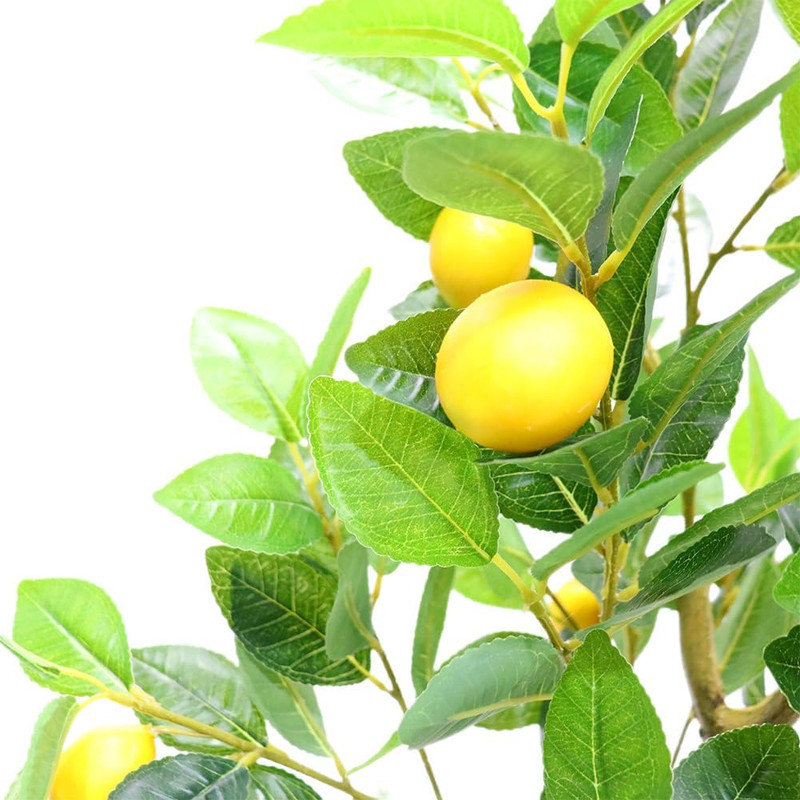Ensemble de 2 citronniers artificiels 1,8 m, faux citron réaliste avec fruits pour la décoration intérieure et extérieure d'un bureau à domicile