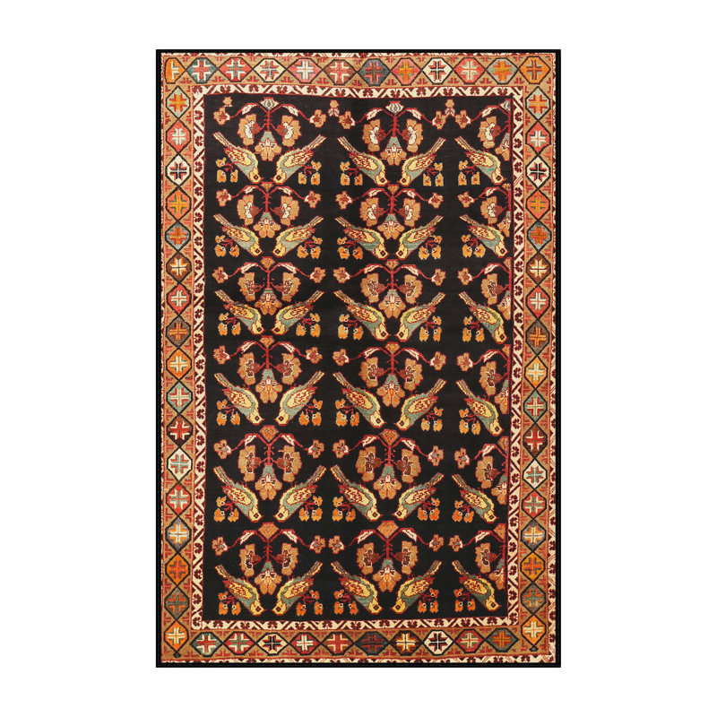 Tapis beige/rouge traditionnel Boniface, Rectangle 2 pi x 5 pi