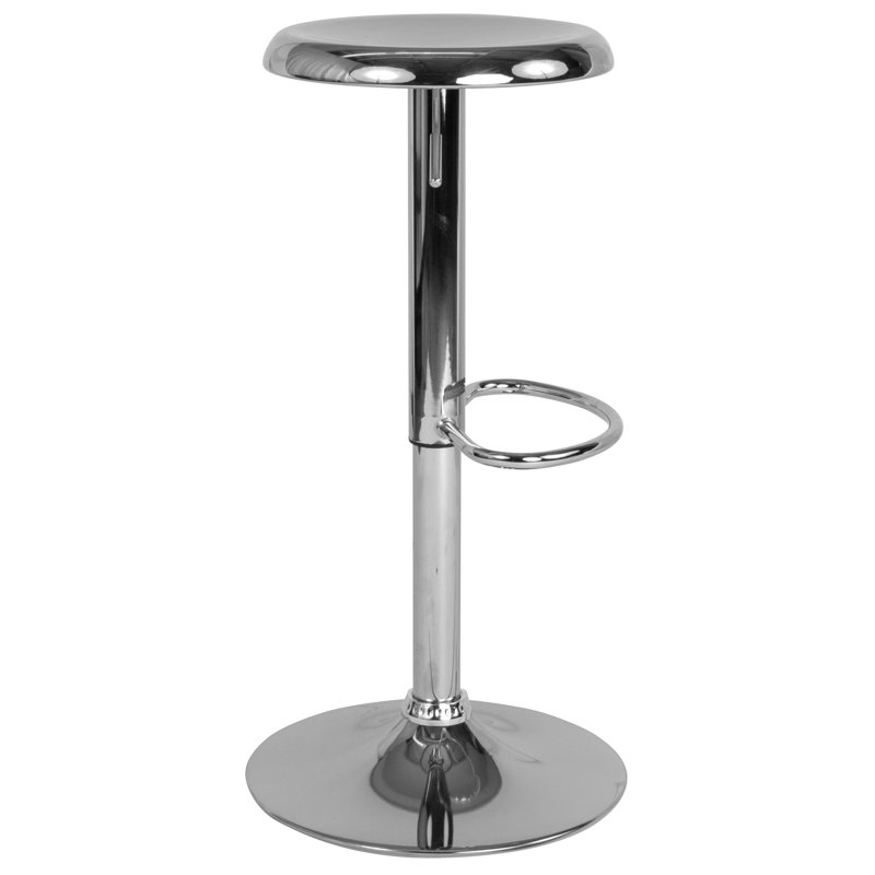 Adjustable Height Retro Barstool, Chrome