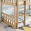 Lit superposé simple en chêne blanc triple - structure en bois d'hévéa amovible avec échelles et barrières de sécurité-1672727106