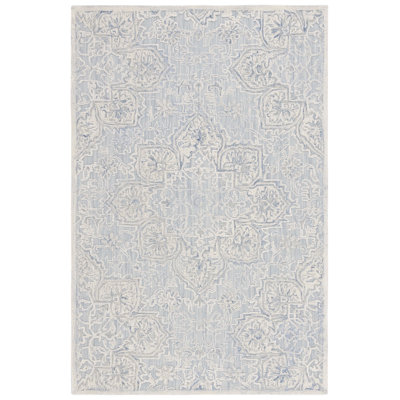 Lafave Oriental Wool and Cotton Floral Rug 