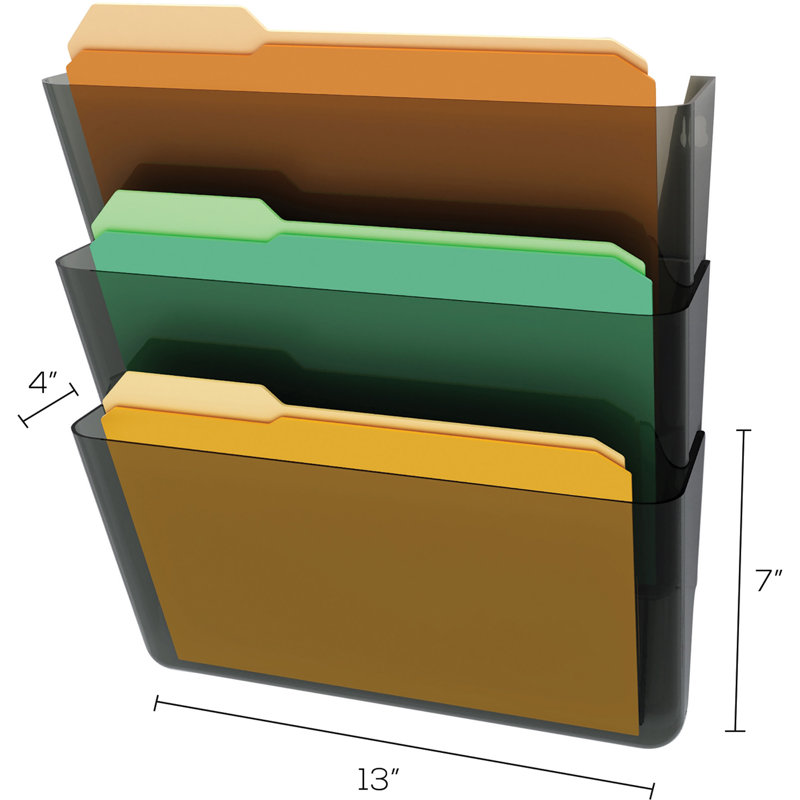 Smoke Expanding Wall File Pocket System with 3 Compartments