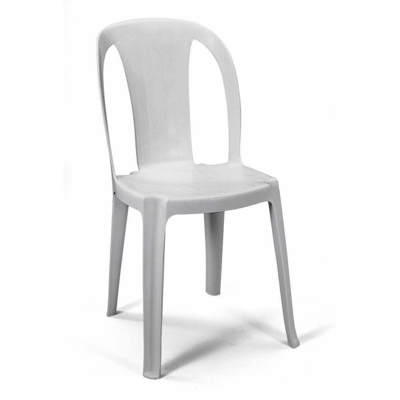 Nevin Stacking Patio Dining Side Chair, White