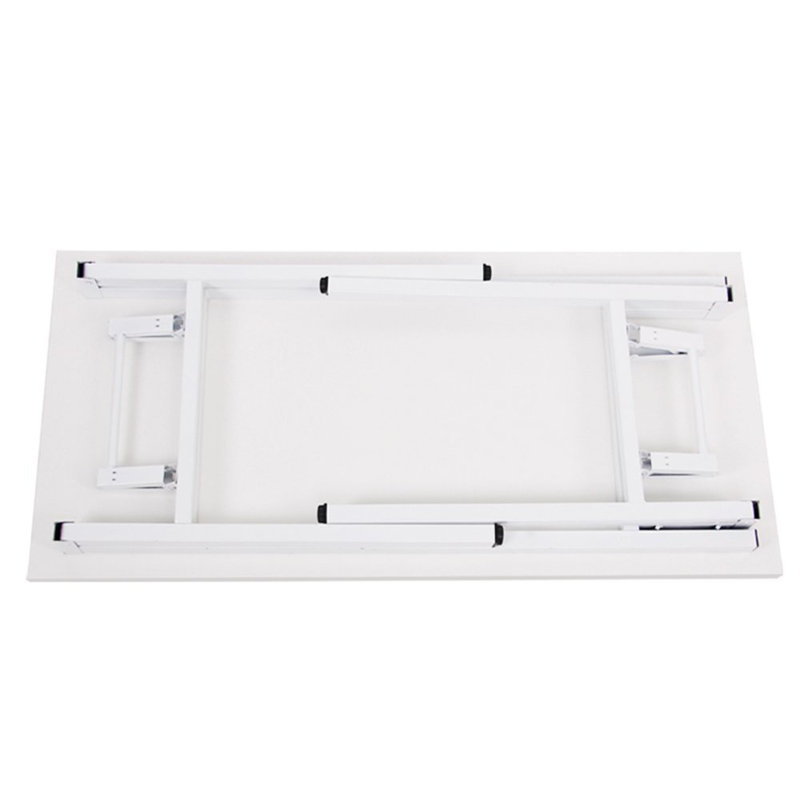 Katie Adjustable Metal Base Computer Desk, 29.5" H x 63" W x 23.6" D, White/White