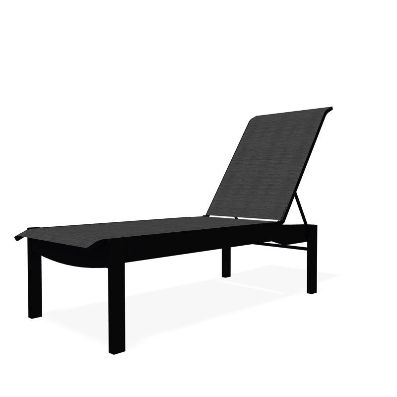Chaise longue sans accoudoirs empilable en polymère avec accoudoirs Leeward, Gris anthracite Collect, Noir