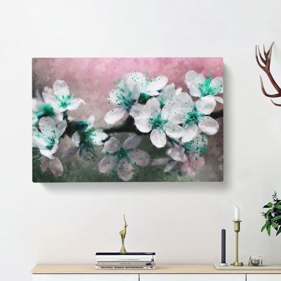 White Cherry Blossom Tree in Bloom - Wrapped Canvas Photograph Print