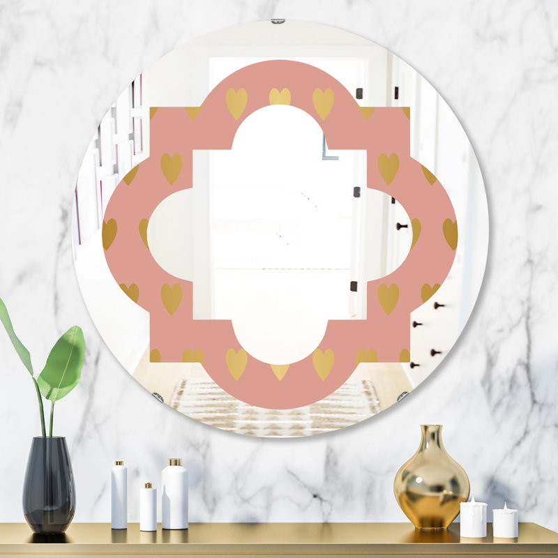 Miroir mural sans cadre Quatrefoil Hearts, H 31,5 po x l po