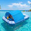 Inflatable Pool Float with UPF 50+ Canopy, 82" x 55" Large Tanning Pool Floating Lounger for Adults, 550LBS Capacity Sunbathing Lounger Floaties with Pillow, Phone & Cup Holder for Water Fun