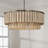 30" W x 11" H 6-Light Pendant  in Dark Brass with Handcrafted Mango Wood in Nordic Grey Stain