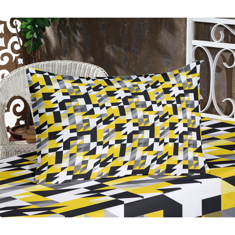 Drap-housse et coussin décoratif Ambesonne, Ensemble de draps-housses pour lit simple + 2 taie