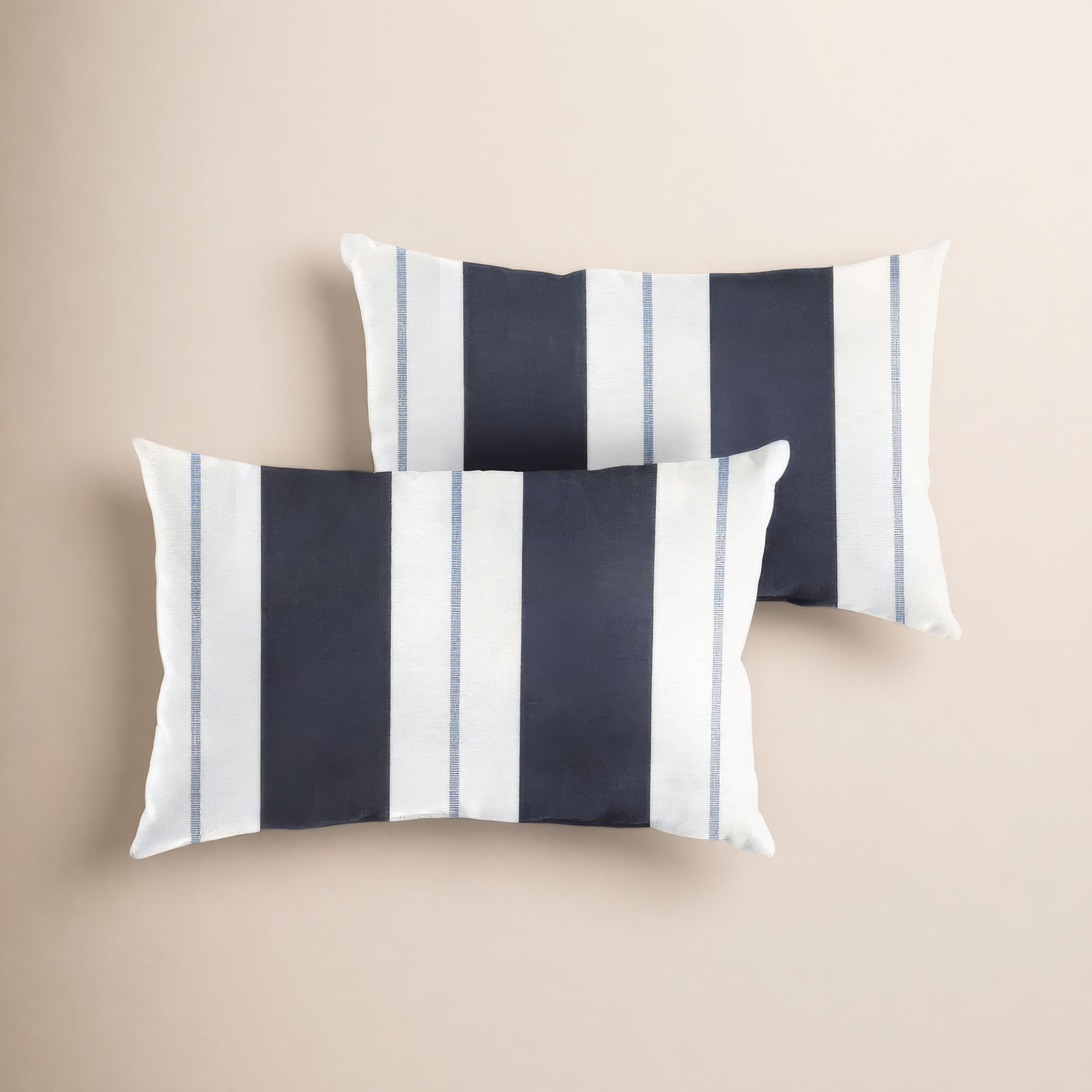 Deana 26" x 16" Sunbrella® Pillow Cover and Insert, Blue/White, 12" H x 24" W
