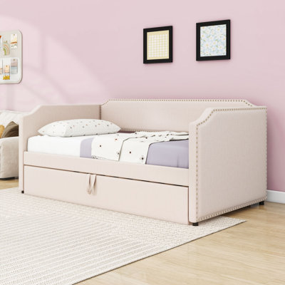 Twin Upholstered Daybed with Pop Up Trundle