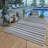 Fosel Muxia Gray/Navy Modern Micro Striped Hi-Low Flatweave Indoor/Outdoor Area Rug-302127534